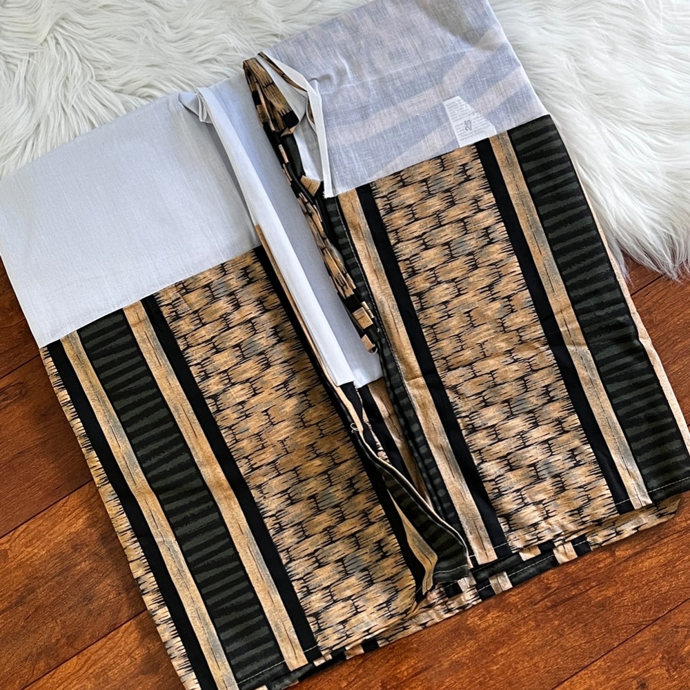 Arley Striped Basketweave Tailored Box Pleat Bedskirt-Queen Size